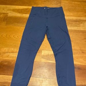 Blue under armour leggings, pilling in crotch and on thighs.